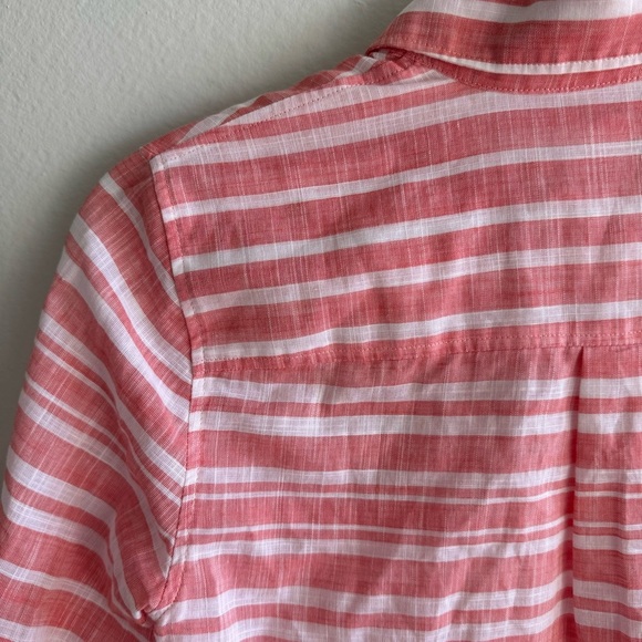 J. Crew 100% Cotton Striped Button Down Long Sleeve Shirt Salmon Size XS - Picture 8 of 8